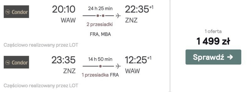 Ile trwa lot z Warszawy na Zanzibar – czas podróży i opcje przesiadek