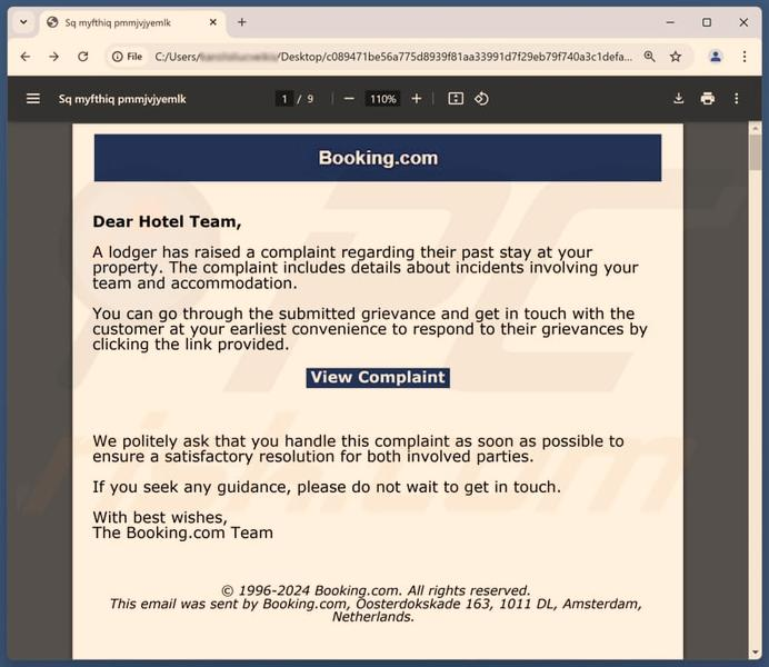 Odzyskanie pieniędzy Booking.com